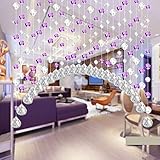Hot Sale!!1PCs Luxury Crystal Glass Bead Curtain,Living Room Bedroom Window Door Wedding Decor Length - 1M (C:Purple)