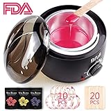 Wax Warmer, BFull Hair Removal Waxing Kit with Hard Wax Beans, 20pcs Wax Applicator Sticks, Painless self Home Waxing for women men, Bikini,armpit