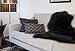 Super Area Rugs Black Sheepskin Rug Genuine Single 2x3ft Pelt Fluffy Fur Seat Cushion and Chair Cover