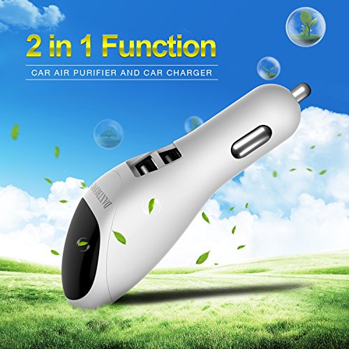 Car Air Purifier and Car Charger DAXTROMN 2 in 1 USB Charging for Galaxy S9/S8/Edge/Plus, iPhone Xs/Max/XR/X/8, iPad Pro/Air 2/Mini (Best Ipad Virus Cleaner)