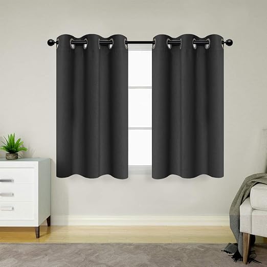 Amazon Com Curtains Black Grommet 45 Inches Short Curtains