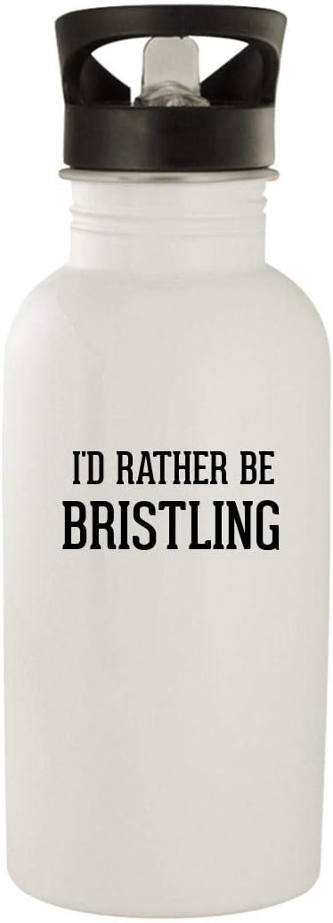 I'd Rather Be BRISTLING - Stainless Steel 20oz Water Bottle, White
