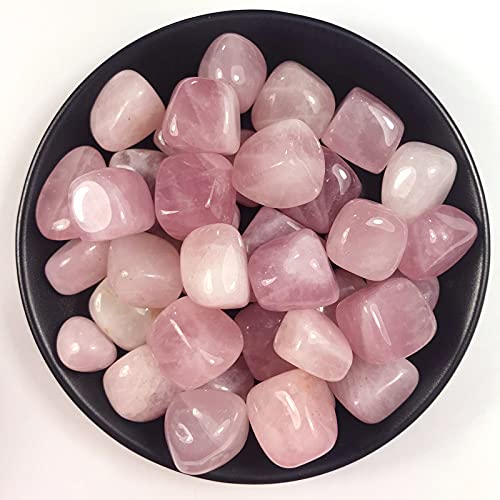 Natural Rose Quartz Tumbled Stone Crystals Bulk, Polished Stones - Rock Collection - vase Filler tumbles Crystals Healing Reiki - Gemstone Gifts, Good Luck, Fountain tumbles(Rose1LBs)