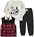 Kids Headquarters Little Boys' Toddler 3 Pieces Vest Set - Sherpa Lined Collar, Red, 3T