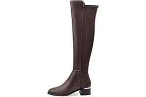 MOTIMODEN Women Over the Knee High Boots Chunky Heel Round Toe Low Heeled Boots with Stretchy Panel for Women Girls Ladies Fall Winter