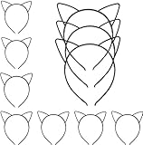 Bonnie Z. Leonardo Plastic Girls Ladies Sweet Cat Ears Headband Black 10PCS