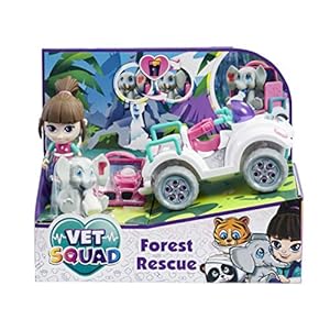 Vet-Squad-Forest-Rescue-Ava-Quadbike-3-Inch-Articulated-Vet-Figure-with-Vehicle-pet-and-Accessories Vet Squad Forest Rescue-Ava & Quadbike, 3 Inch Articulated Vet Figure with Vehicle, pet and Accessories