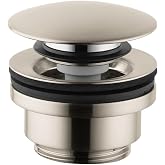 hansgrohe 50100821 Sink Push Open Drain, 1-1/4-Inch, Brushed Nickel