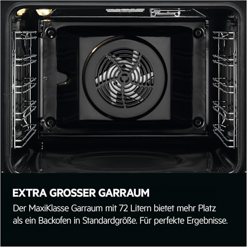 AEG Einbaubackofen, Serie 5 Ringheißluft: Gleichmäßige Garergebnisse auf 3 Ebenen, Pyrolyse Selbstreinigung, 45 Automatikprogramme, LED-Touchdisplay, Schnellaufheizung, Schwarz, TU5PB40WSK 8