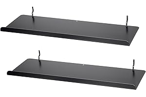 Kokone 2 Pack Pegboard Shelves with Lip - 15x5.5 in, Metal Shelf Pegboard Steel Tray Pegboard Accessories for Storing or Displaying, Wall Organizer for Craft Retail, Garage, Workbench, Kitchen, Black