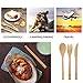 4 Set Bamboo Cutlery Set Bamboo Travel Utensils Set, Reusable Bamboo Utensil Fork Knife Spoon Chopsticks Straw Cleaning Brush with Carrying Bag for Travel Picnic Office School