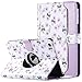 ULAK iPad mini 1/2/3 Case - 360 Degree Rotating Stand Case Cover with Auto Sleep / Wake Feature for Apple iPad mini 1 / iPad mini 2 / iPad mini 3 - Purple Rose