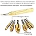 Countersink Drill Bits Center Punch Tool Sets, Sibaok 1 Pcs Brass Automatic Punch, 6 Pcs Hex Shank Five-blade Chamfering Drill Bit High Carbon Steel Titanium Plated for Wood DIY, 6/8/9/12/16/19mm