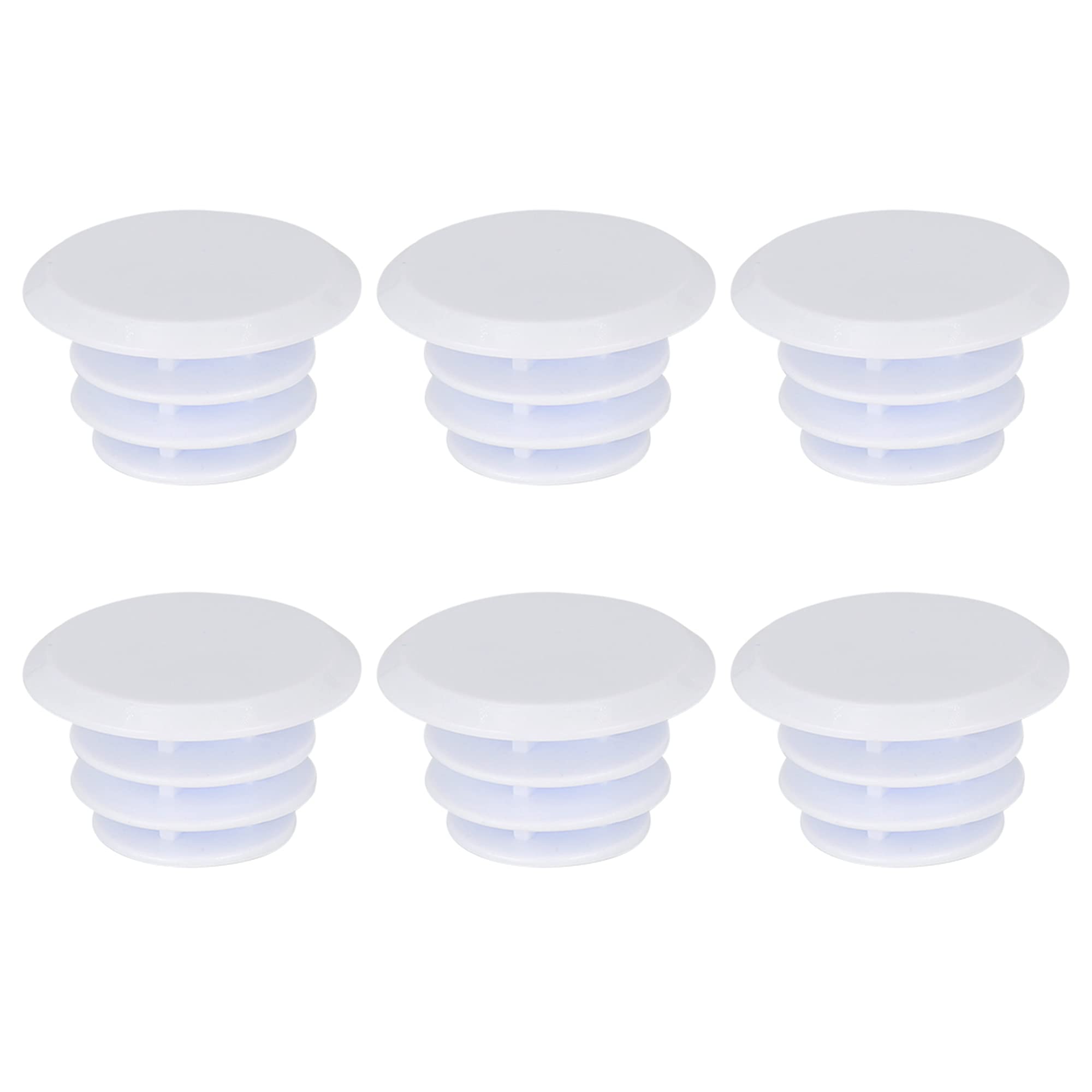 X AUTOHAUX 6pcs Cycling Handlebar Bar Rubber End Plugs Caps Locking Grip White