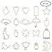 PandaHall Elite 40 Pcs Alloy Open Bezel Charm Pressed Flower Blank Frame Hollow Mould Pendants with Loop 20 Styles for UV Resin Crafts Jewelry Making Golden