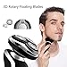 HaloVa Electric Razor, 3D Rotary Floating Blades, USB Rechargeable Men's Shaver, Shave Wet and Dry, Whole Body Washable 4 in 1 with Nose Trimmer, Sidebums Razor, Facial Brush, Black