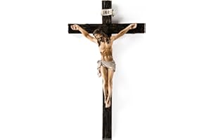 TALPGOD Crucifix Wall Cross,Jesus Cross Home Décor,Jesus Statue Catholic Hanging Crosses for Wall Art,Religious Wall Crucifix Decor,Crucifijos Catolicos Crosses Wall Decor 10 Inch