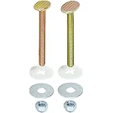 EZ-FLO 5/16 Inch x 3-1/2 Inch Closet Bolt Set, Brass-Plated, 40032