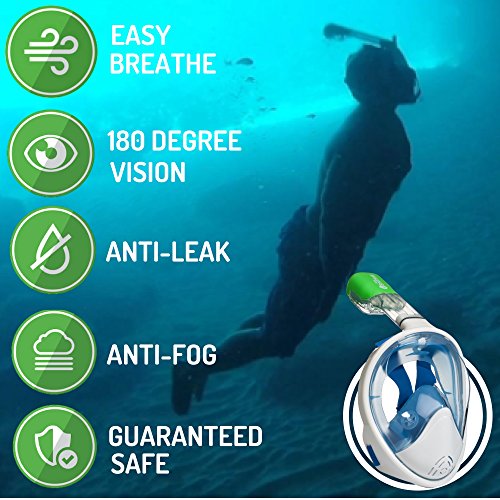 Easy Snorkel Full Face Snorkeling Mask 180 Panoramic View for
