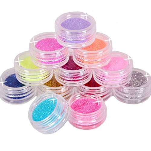 12 Color Nail Art Dust Glitter Powder DIY Decoration Uv Acrylic Gel Tips