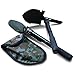 Topist Folding Camp Shovel,7-in-1 Multi-Function Emergency Garden Outdoor Tool with Hoe, Compass, Saw, Bottle Opener, Nail Puller, Pickaxe for Gardening, Survival, Hiking, Fishing, Snow, Backpacking
