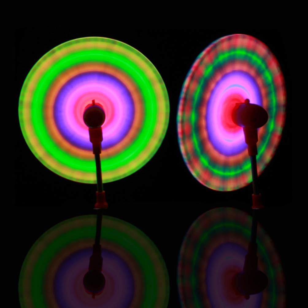 Toyvian 3pcs LED Windmill Spinner Light Up Pinwheel Flashing Wind Spinners Glowing Outdoor Toys Rotary Music Bar Toy for Kid - Image 3