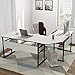 Tribesigns Modern L-Shaped Desk with Bookshelf, 67 inch Double Corner Computer Office Desk Workstation Drafting Drawing Table with Tiltable Tabletop for Home Office (White)