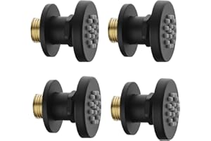 Weirun 4 pcs Round High Pressure Adjustable Massage Shower Body Spray Spa Jets Set Fixed Sprayer 1/2" NPT Wall Mount Shower H