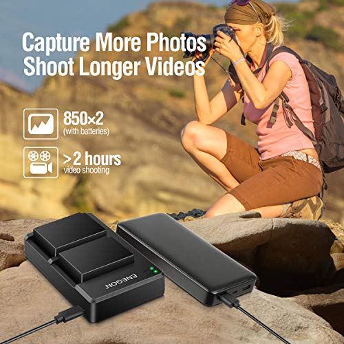 NP-W126S NP-W126 Batterie de Rechange (2 Paquets) et Chargeur Double USB pour Fujifilm NP-W126S NP-W126 et Fuji FinePix HS30EXR HS35EXR HS50EXR X-A1 X-E3 X-T3 XT-30 X-T100 et Plus de caméras - Image 2