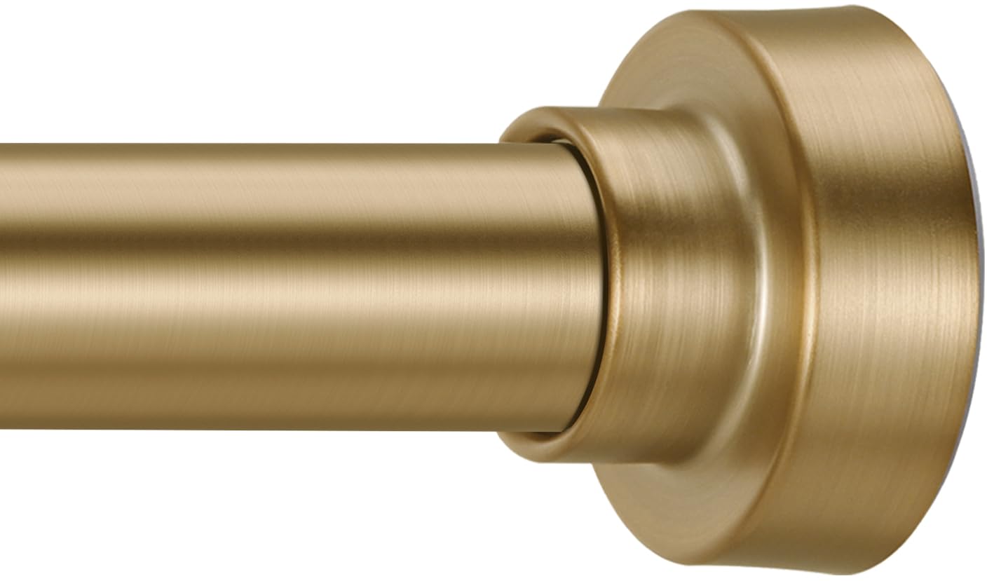 Photo 1 of YNL Shower Curtain Rod 34-82 Inches (2.8-6.8ft) Adjustable Spring Shower Rod No Drilling, Non-Slip, Never Rust, Stainless Steel, Suitable for Bathroom Window Living room, Gold