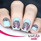 Whats Up Nails - Rose Petals Nail Stencils Stickers Vinyls for Nail Art Design (2 Sheets, 30 Stencils Total)