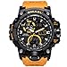 SMAEL Men's Sports Analog Quartz Watch Dual Display Waterproof Digital Watches with LED Backlight relogio masculino (Orange black)