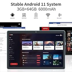 Android 11 Tablet 10inch Phablet, Large Storage