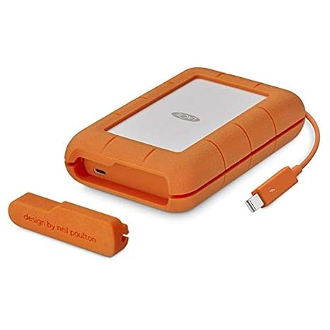 LaCie STFS2000800 Thunderbolt 2 TB Externe robuste Festplatte (6,4 cm (2,5 Zoll) Rugged, Staub-, Stoss- und Spritzwasser- ges