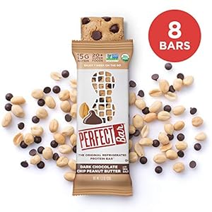 Image of Perfect Bar Whole Food Organic Protein Bar, Gluten Free Dark Chocolate Chip Peanut Butter with Sea Salt, 2.3 Oz Bar (Pack of 8)