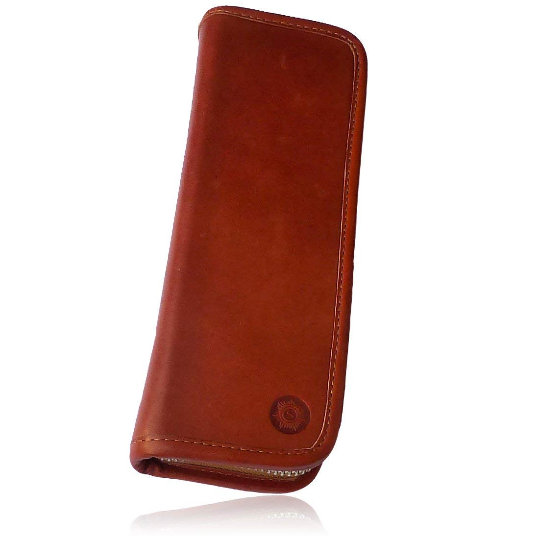 Sonnenleder "Lenz" High Quality Leather Pencil Case, Color: Nature, Natural Leather * Made in Germany
