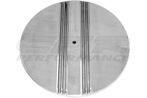 Cobra-Tek 14" Round Polished Aluminum Air Cleaner Top Partial Finned