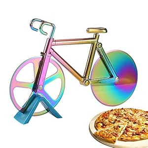 Fiets Pizzasnijder Van Roestvrij Staal Pizzasnijder Met Antiaanbaklaag Pizzasnijder Fiets Bicycle Pizza Cutter Pizza…
