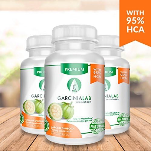 3 Pack 95% HCA Garcinia Cambogia 100% Pure Extract 1540 MG USA Made by GarciniaLab