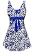 wantdo Women's One Piece Swimsuit Cover Up Swimwear Modest Beachwear Brilliant Blue US 12-14