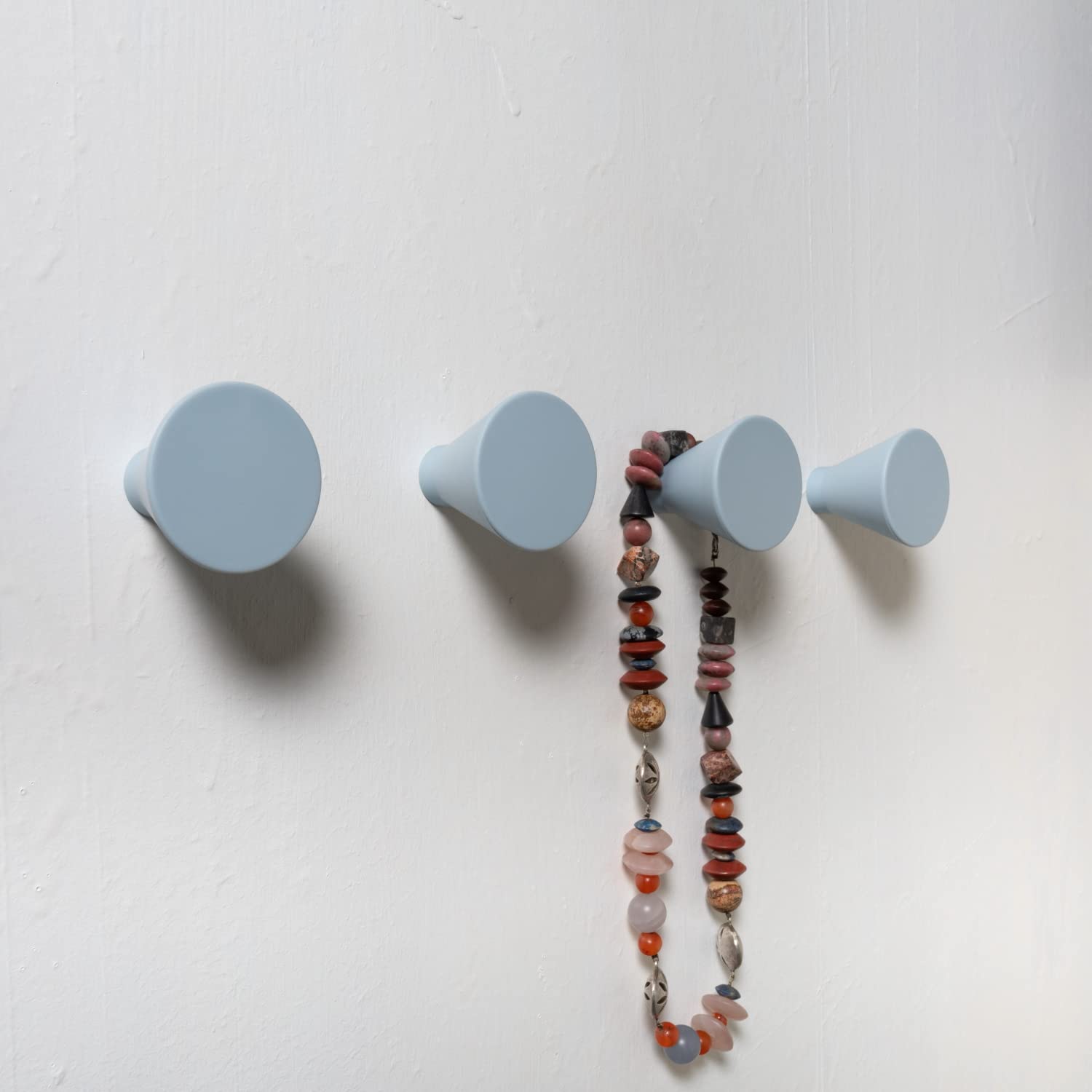 nidoshu Blue Coat Hooks Wall Mounted – Set of 4 – Rounded Edges, Secure for Children – Fresh & Relaxed to Inspire Calm in Kids’ Rooms or Coastal-Style Bathrooms
