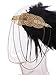 Vijiv Black Gold Headpiece Vintage 1920s Headband Flapper Great Gatsby