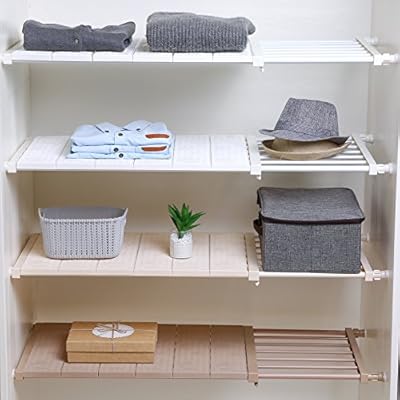 Apsoonsell Adjustable Shelf Closet Storage Rack Organizer Expandable Closet Shelf Space Saver Racks For Kitchen Cupboard Wardrobe Bookcase Amazon Sg Home