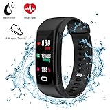 DIWUER Fitness Tracker with Heart Rate Monitor Color Screen Activity Tracker Watch IP68 Waterproof Smart Wristband Pedometer Blood Pressure Sleep Monitor for iPhohe Android Smartphone (Black)