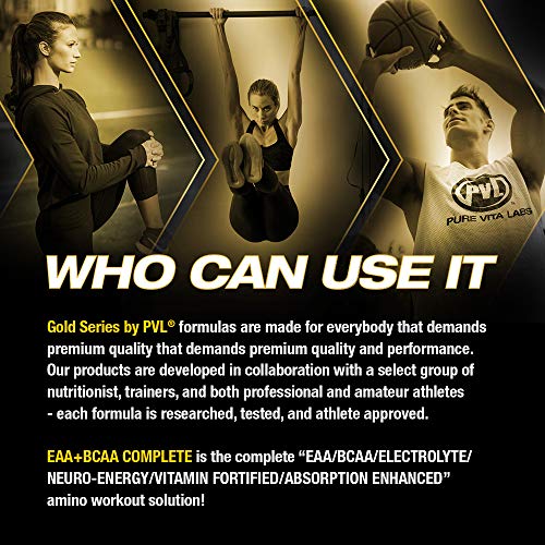 PVL EAA+BCAA COMPLETE – Essential Amino Acid Supplement with BCAAs, Electrolytes & B-Vitamins – Pre, Intra or Post Workout Powder – Keto & Vegan Friendly – Tropical Punch, 30 Servings
