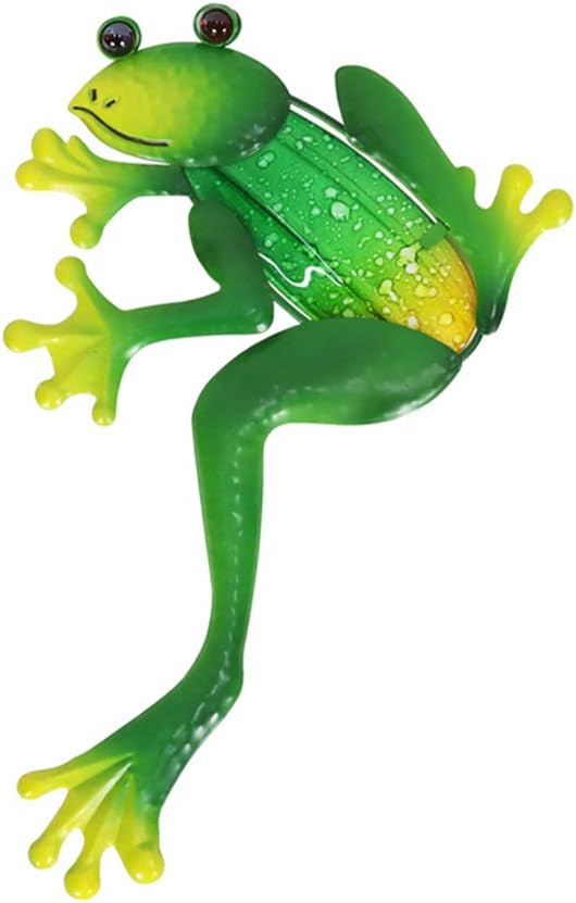 Liffy Metal Frog Wall Decor Outdoor Garden Frog Ornaments Indoor Home Wall Hanging Decorations Glass Wall Art for Garden, Patio, Pool