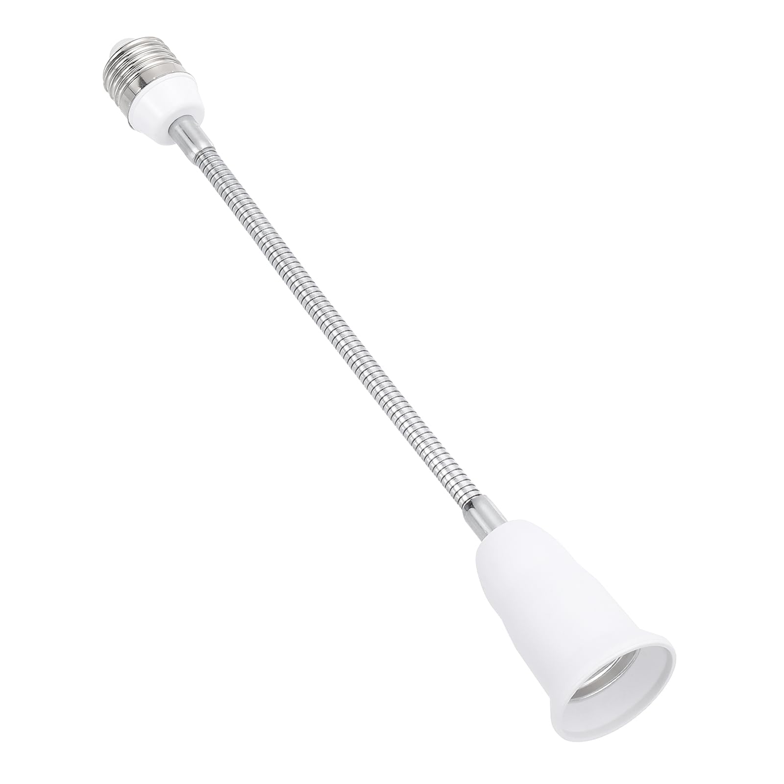 PATIKIL 11.8 Inch E26/E27 Light Socket Extender, 1 Pcs Flexible Bulb Socket Extension Adjustable Bulb Extender Adapter for Medium Screw Base Home Lamps, White