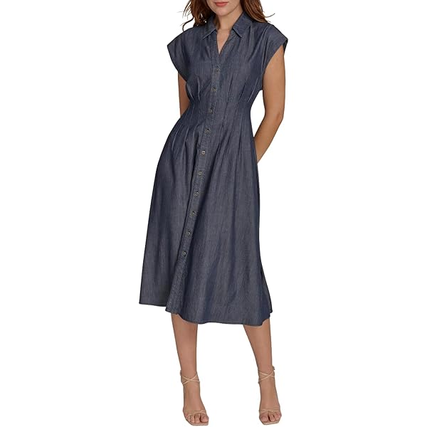 Lauren Ralph Lauren, Women's, Tie-Front Linen Shirtdress, Carson Blue, 4 at  Amazon Women's Clothing store