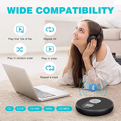 Portable CD Player with Bluetooth, AntiSkip and Shockproof Personal