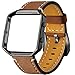Dizywiee for Fitbit Blaze Leather Bands with Metal Frame, Classic Genuine Leather Wristband for Fitbit Blaze Replacement Fitness Strap Women Men